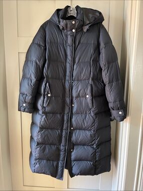 Eddie Bauer Yukon Classic Duffle Long Hooded Quilted Puffer Coat - Black, NWT